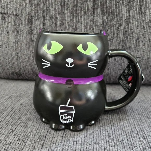 Tim Hortons 2025 Halloween Black Cat Mug New - Picture 1 of 9